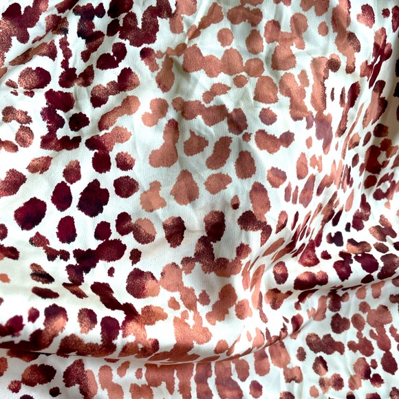 Satin Pajama Sexy Top XS Tank Top Giraffe Beige Brown Print NWT - Picture 6 of 11